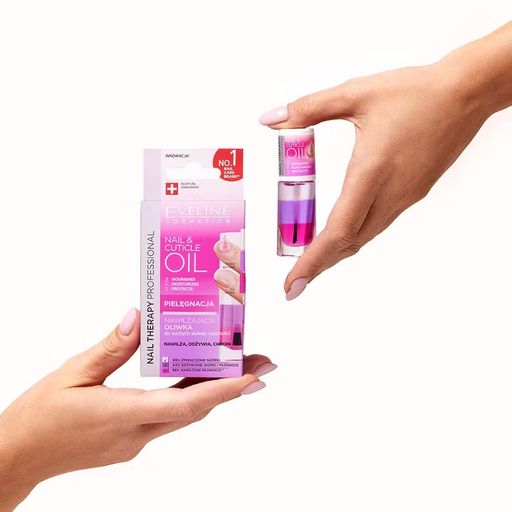 Трифазна зволожувальна олія для нігтів та кутикули Eveline Cosmetics Nail Therapy Professional Nail & Cuticle Oil, 8 мл