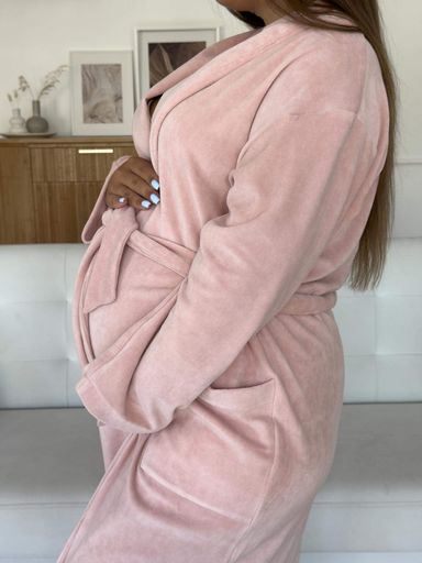 Халат для вагітних велюровий довгий COSY  In Love L/XL (V0101112L/XL Pink) (1119903)