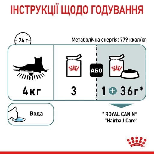 Влажный корм для взрослых кошек Royal Canin Hairball Care кусочки в соусе, для выведения комков шерсти, 85 г (4158001)