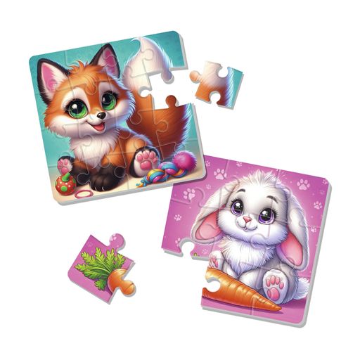 Детские пазлы Vladi Toys Зайчик и лисичка, от 3 лет, 25 элементов (VT1102-35)