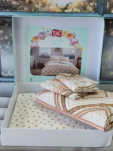 Комплект постільної білизни TAC 84272 Туреччина Євро Ранфорс (1125341)