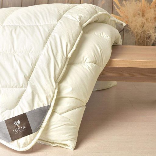 Ковдра Wool Premium вовняна 155х210 см IDEIA двошарова зимова вовна супер тепла бавовна натуральна (1129792)