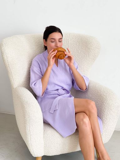 Жіночий Мусліновий халат COSY лаванда 2XL  (M122XL) (1133053)