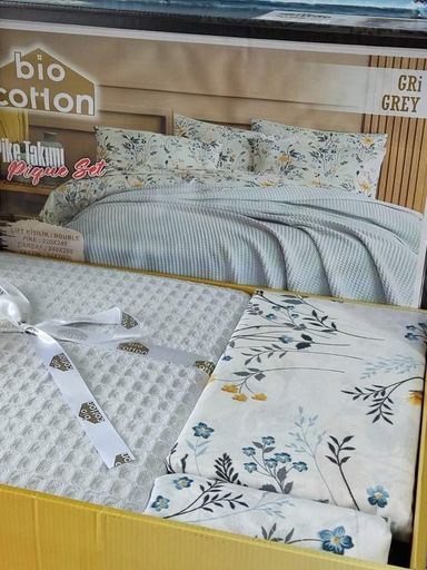 Комплект постільної білизни Bio cotton  83728 Туреччина Євро  Вафельний (1142457)