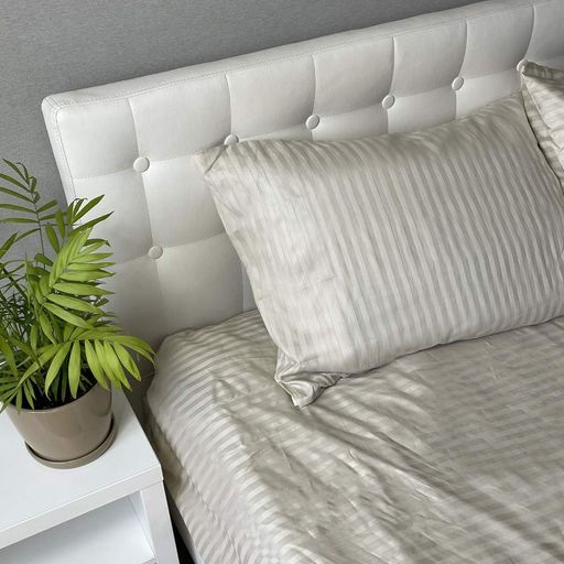 Комплект постільної білизни SoundSleep 113057  Сімейний  атласна смужка бежевий (1144102)
