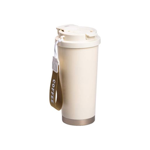 Термочашка 500 мл Coffee Yiwu с ремешком бежевый (1151663)