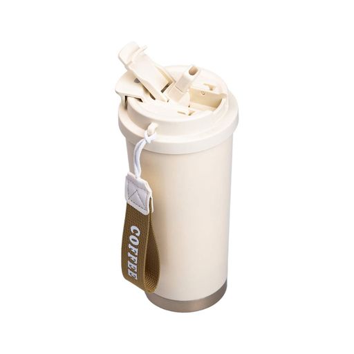 Термочашка 500 мл Coffee Yiwu с ремешком бежевый (1151663)