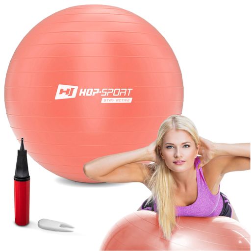 Фитбол Hop-Sport 55см розовый + насос 2020 (1154053)