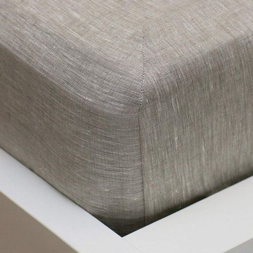 Простынь на резинке полулен Lintex 90х200х20 см серая (1155981)