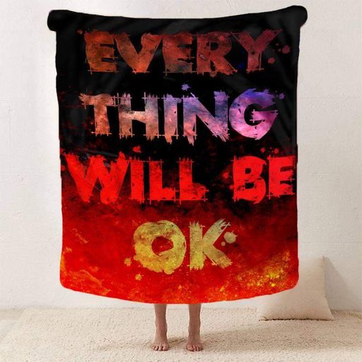 Плед 3D плюшевый мотивационный "EVERY THING WILL BE OK №2" 160х200 см (1157148)