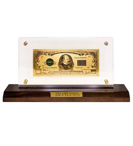 Рідкісна банкнота 1000 USD (долар) із золотим покриттям 28*14*6 см – ексклюзив для знавців Гранд Презент ГП600074 (1158494)