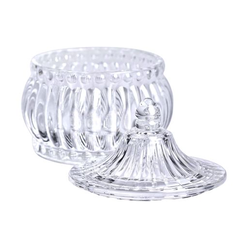 Цукорниця скляна Yiwu Glass Jay з кришкою в східному стилі прозора HP-YH-2 (1164647)
