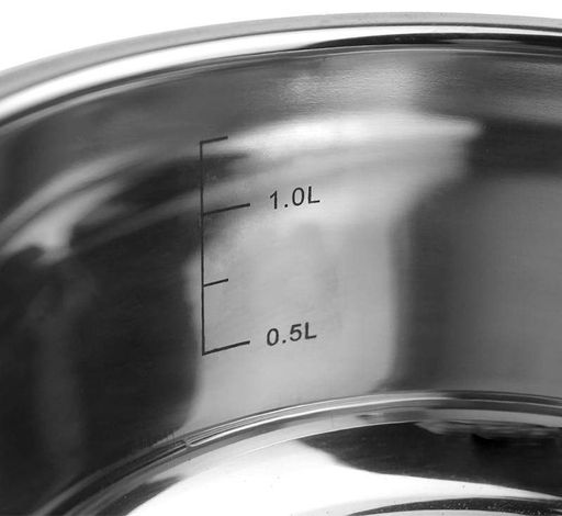 Каструля індукційна Casserole із нержавіючої сталі 1.5л зі скляною кришкою Ofenbach (1166442)