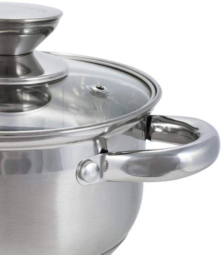 Каструля Casserole з нержавіючої сталі 1100мл зі скляною кришкою Ofenbach (1166461)