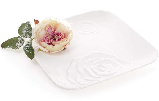 Набор 3 фарфоровые обеденные тарелки White Rose 25x25см белый фарфор Bona (1167588)