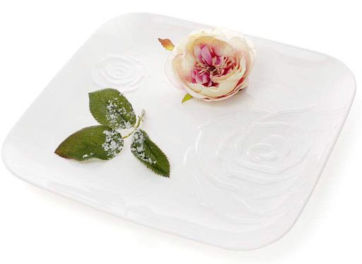 Набір 2 фарфорові підставні тарілки White Rose 30x30см білий фарфор Bona (1167589)