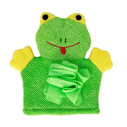 Мочалка-рукавичка для купання малюків Mega Zayka MGZ-0911 (Green) Жабка (1168942)
