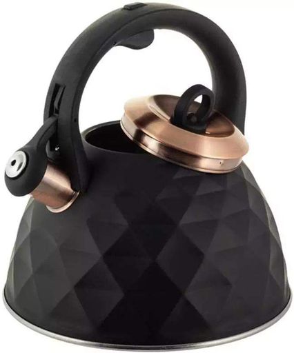 Чайник Whistling Kettle Black Сrystal 3л из нержавеющей стали со свистком Kamille (1170153)