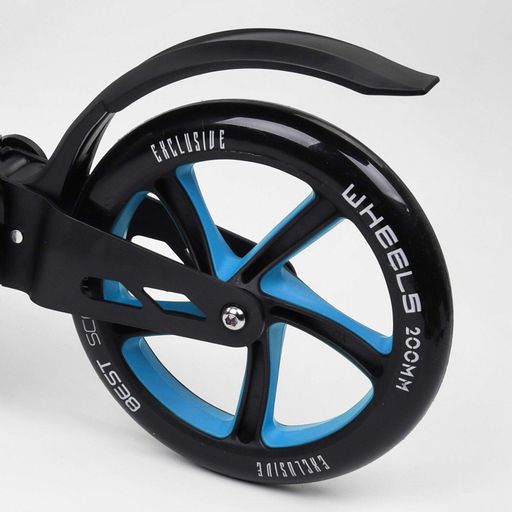Самокат двоколісний Best Scooter з PU колесами та 2 амортизаторами Black/Blue (100073) (1170341)