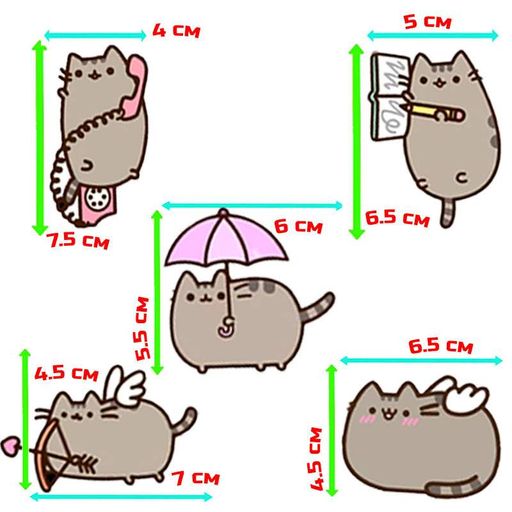 Комплект 2Life М'яка іграшка Pusheen cat 12х15 см та Набір 5 шт багаторазових наклейок v-12317 (1171706)