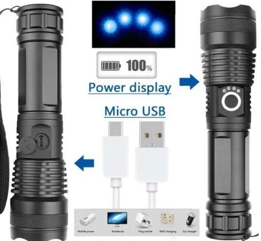 Светодиодный мощный яркий фонарь P55-HP50 CREE XHP50 ручной аккумуляторный фонарик (1172017)