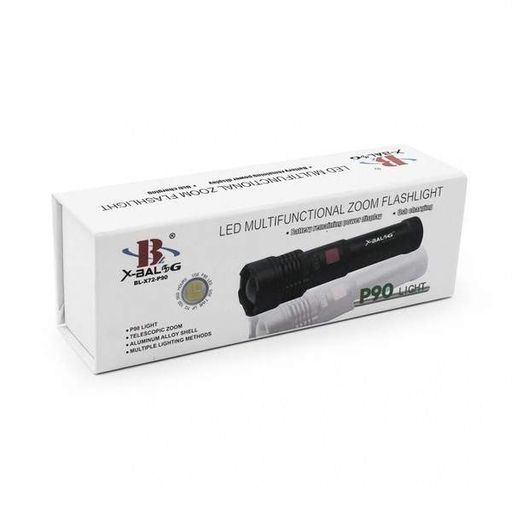 Фонарь мощный яркий X-BALOG BL-X72-P90 светодиодный аккумуляторный ручной фонарик с зумом 18650 (1172297)