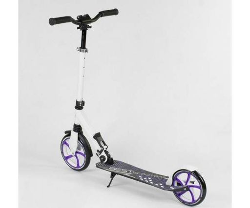 Самокат двоколісний Best Scooter 91458 з 1 амортизатором та затиском керма колеса 22/20 см  Біло/фіолетовий (1173005)