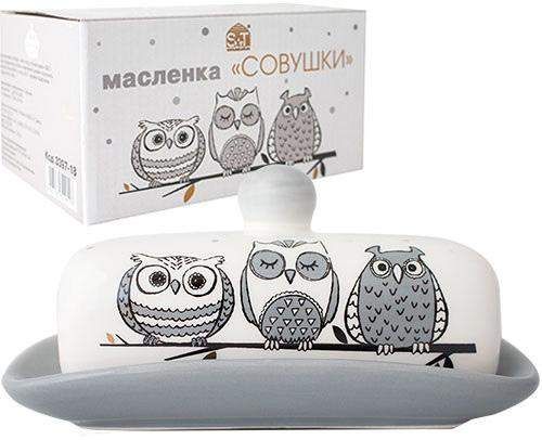 Масленка керамическая Be Happy Совушки 17х13х5.5см S&T (1174155)