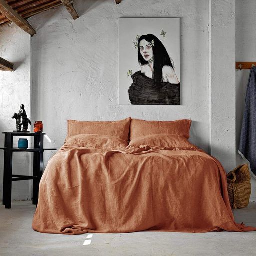 Комплект постільної білизни SoundSleep 126262  Євро  льон, stonewash теракота (1177676)