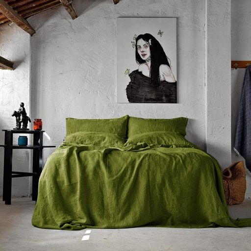 Комплект постільної білизни SoundSleep 126270  Євро  льон, stonewash оливковий (1177679)