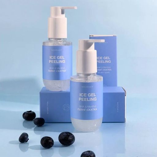 Отшелушивающая пилинг-скатка для лица MODAY Ice Gel Peeling на основе AHA-кислот и ментола, 100 мл