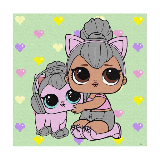 Картина по номерам Ideyka L.O.L. Surprise! TroopSurprise Kitty Queen With Kitty, 40*40 см (KHO6290)