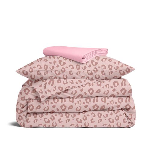 Підліткова постільна білизна фланель з простирадлом на резинці PASTEL LEOPARD COSAS (4822052374009) (1193565)