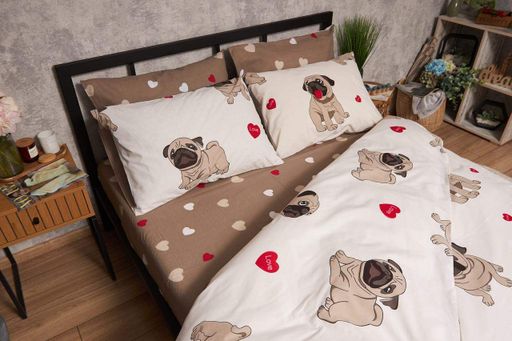Підковдра Moon&Star Бязь Gold Люкс Bulldog Love King Size 220 x 240 см (1201659)