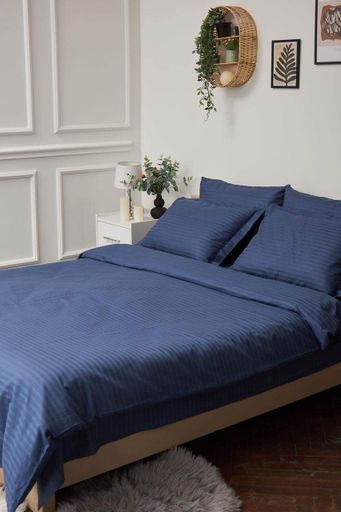 Підковдра Moon&Star Satin Stripe Delfi Blue Двоспальна 175 x 210 см (1201664)