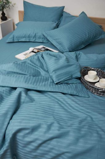 Підковдра Moon&Star Satin Stripe Stripe Green Євро 200 x 220 см (1201675)