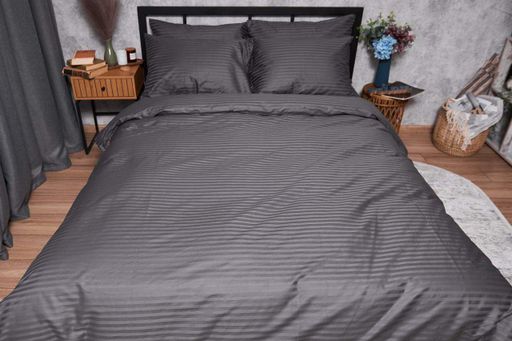 Підковдра Moon&Star Satin Stripe Stripe Black Полуторна 143 x 210 см (1201710)