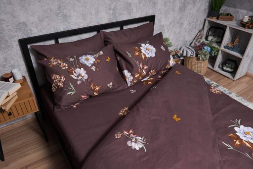 Підковдра Moon&Star Микросатин Premium Floral Mocha Полуторна Євро 160 x 220 см (1201768)