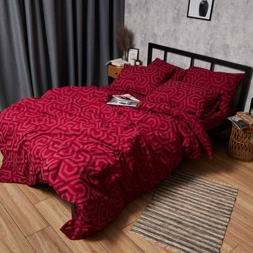 Пододеяльник Moon&Star Бязь Gold Люкс Burgundy Charm Полуторное Евро 160 x 220 см (1201829)