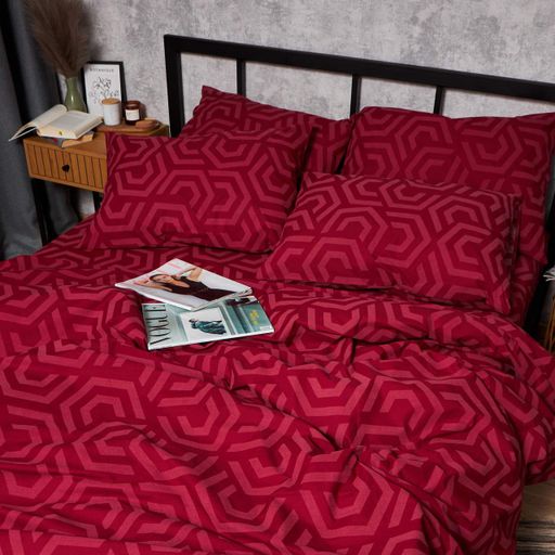 Пододеяльник Moon&Star Бязь Gold Люкс Burgundy Charm Двуспальная 175 x 210 см (1201830)