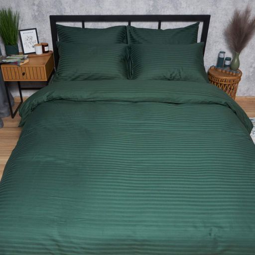 Пододеяльник Moon&Star Satin Stripe Mystic Green Полуторное Евро 160 x 220 см (1202081)