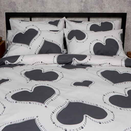 Комплект постільної білизни Moon&Star Бязь Gold Люкс Grey Love 2х70х70