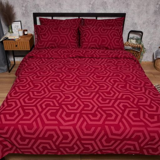 Пододеяльник Moon&Star Бязь Gold Люкс Burgundy Charm Полуторное 143 x 210 см (1204429)