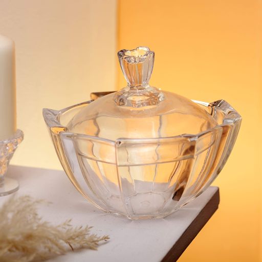 Сахарница Yiwu Danny Home с крышкой из толстого стекла прозрачная HP-4-120 (1204848)
