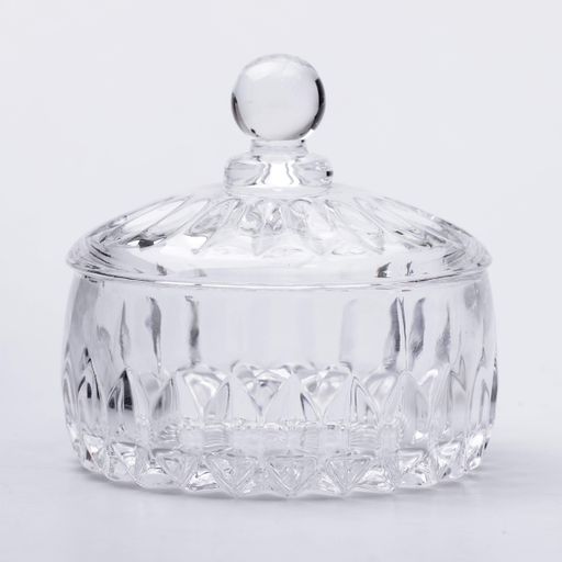 Конфетница Yiwu Plantica с крышкой из хрустального стекла прозрачная HP-4-124 (1204865)
