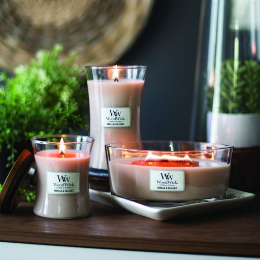 Ароматическая свеча в стакане WoodWick Hourglass Candle Vanilla & Sea Salt, 453 г