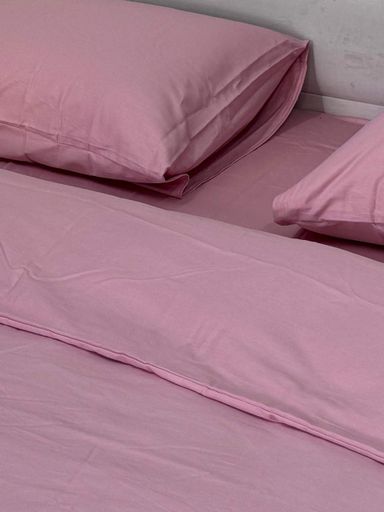 Пододеяльник на молнии Ecotton Евро двуспальный 210х220 см сатин из хлопка однотонный розовый Brindal Rose (1207460)
