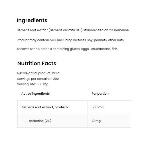 Натуральна добавка для спорту OstroVit Berberis Extract 100 g /200 servings/ Unflavored (1207851)