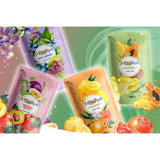 Жидкое крем-мыло MonAmi Mandarin Cream Soap, 460 мл (дойпак)
