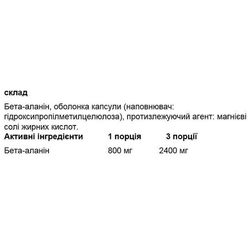 Бета-аланін для спорту OstroVit Beta-Alanine 150 Caps (1208328)